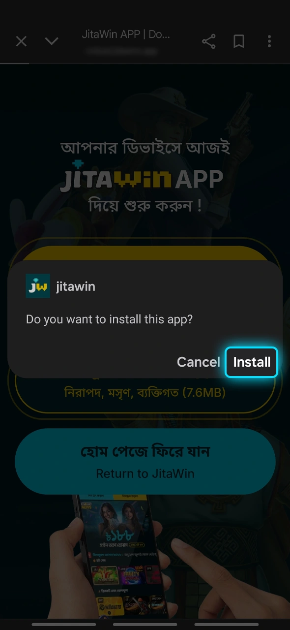 Simple steps to finish installing JitaWin on Android.