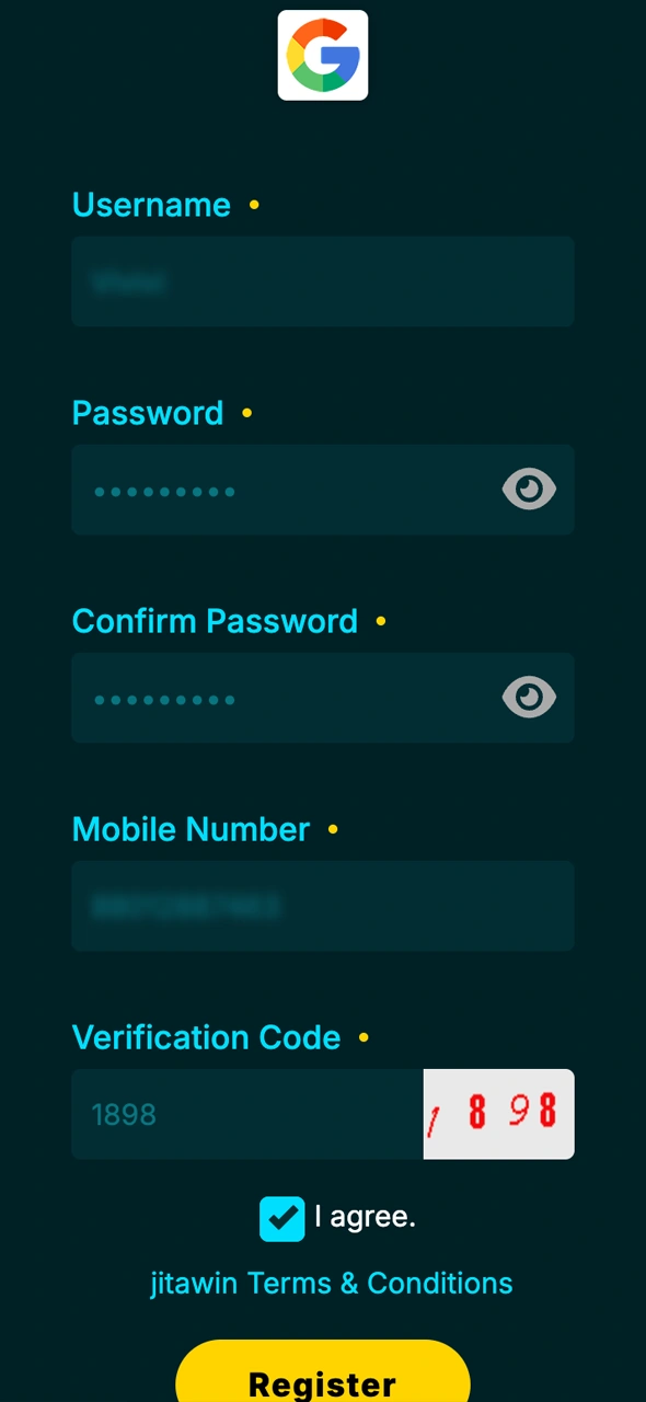 Enter your details to create a JitaWin account.