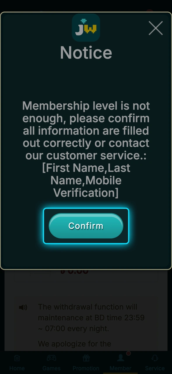 Check your JitaWin balance and verify your account before withdrawing.