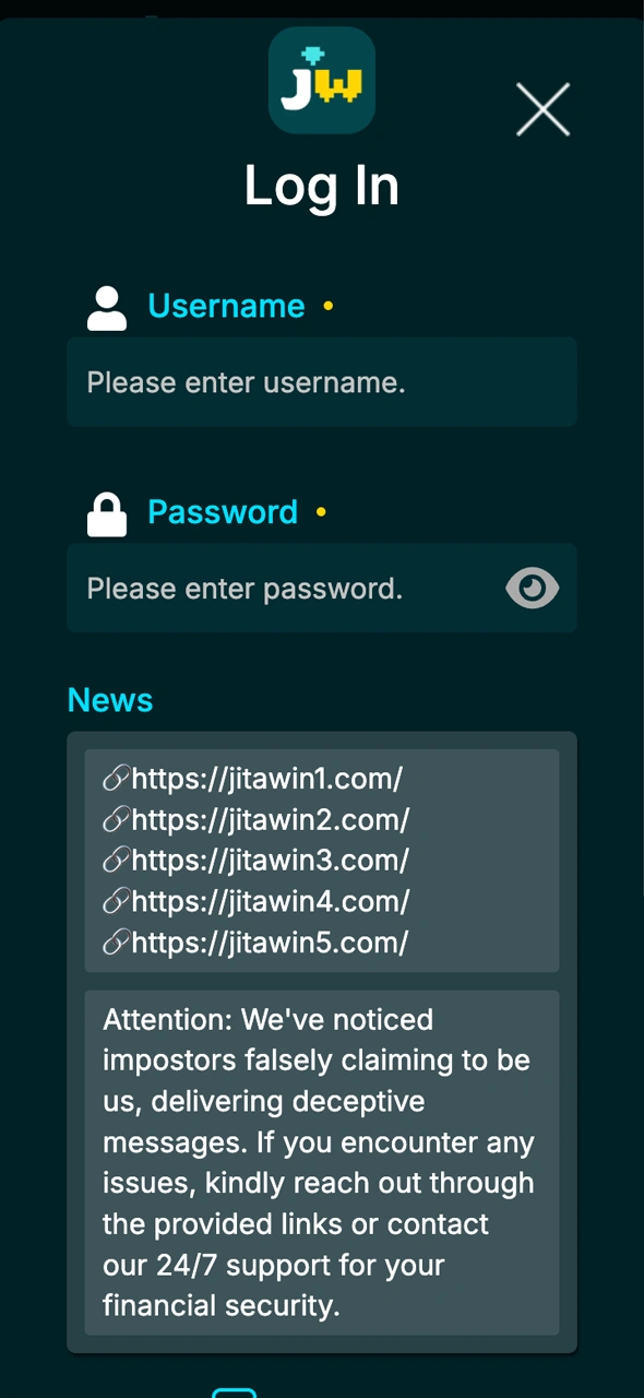 Read how to securely log in to JitaWin before requesting a cash out.