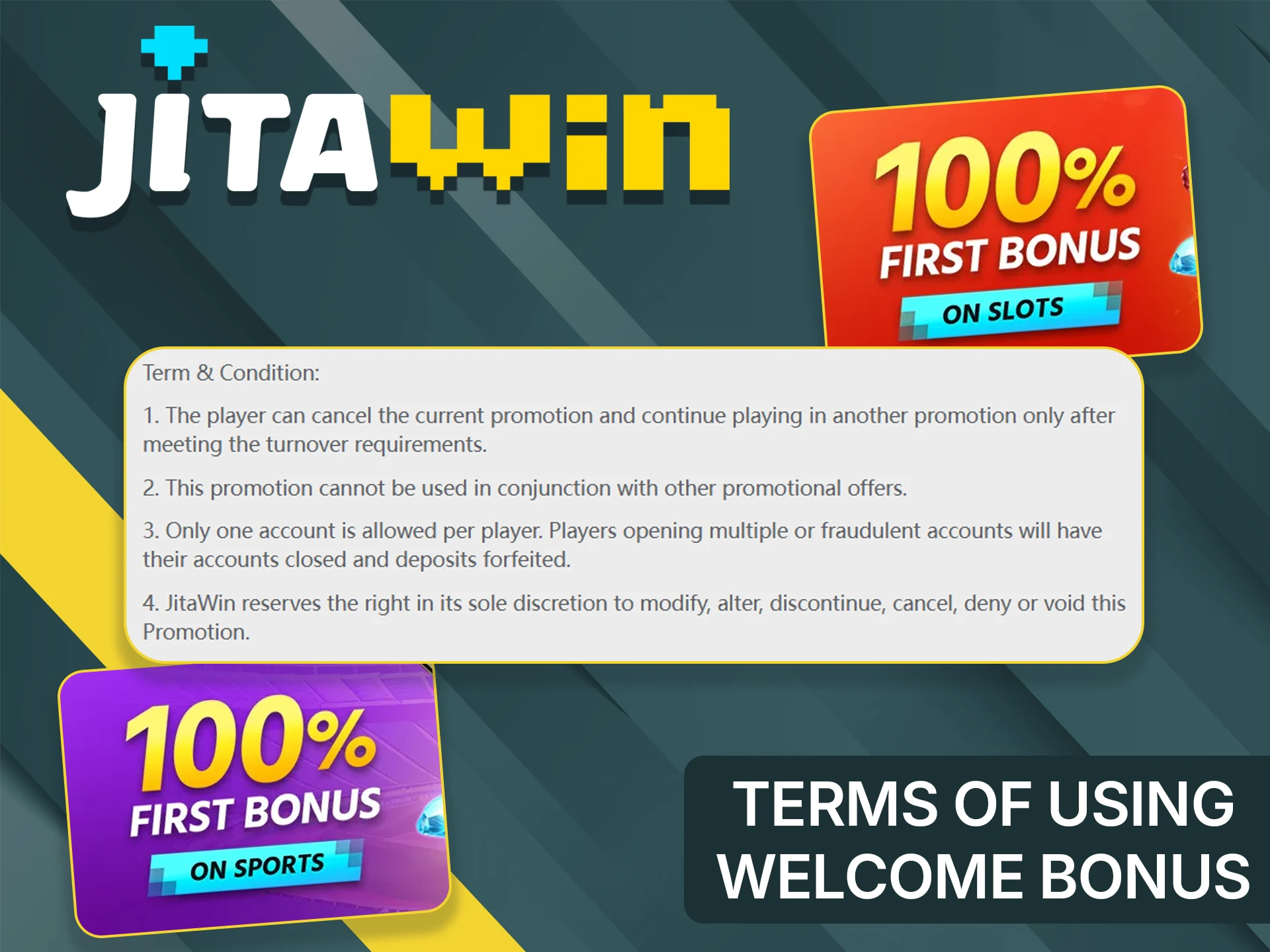 Read the bonus terms on the JitaWin website Bangladesh now.